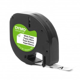 Dymo LetraTag Papīra Lente S0721500 12mm x 4m melns uz baltas - S0721510 Dymo LetraTag Papīra Lente S0721500 12mm x 4m melns uz baltas - S0721510