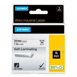 Dymo Rhino Pašlaminējošā Lente 1734821 24mm x 5.5m melns uz baltas Dymo Rhino Pašlaminējošā Lente 1734821 24mm x 5.5m melns uz baltas