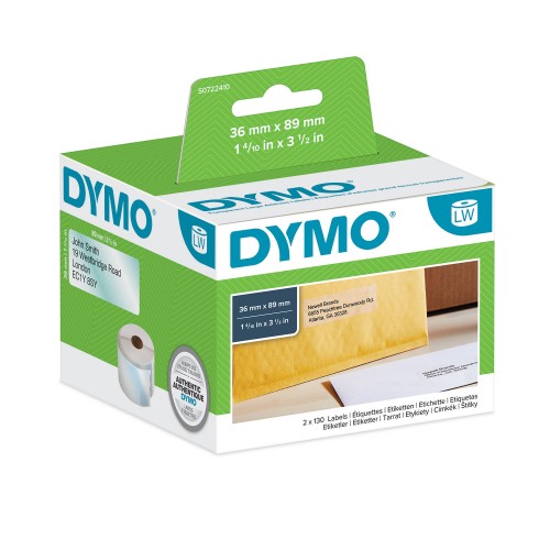 Dymo 99013 Etiķetes 36 x 89mm caurspīdīgas