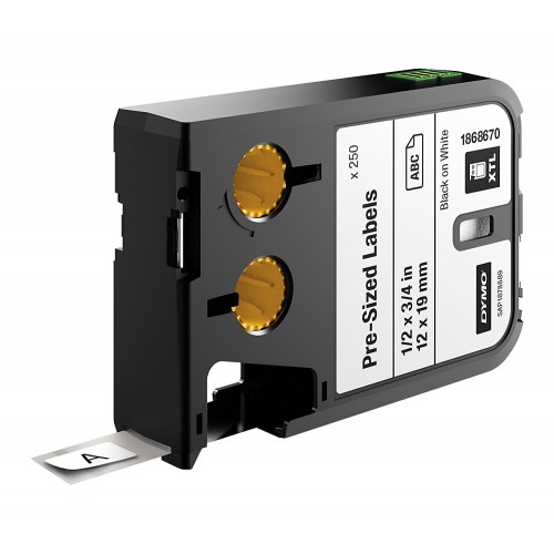 DYMO XTL 250pcs. Pre-Sized Label (12mm x 19mm), black on white 