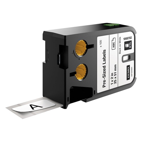 DYMO XTL 100pcs. Pre-Sized Label (25 mm x 51 mm), black on white