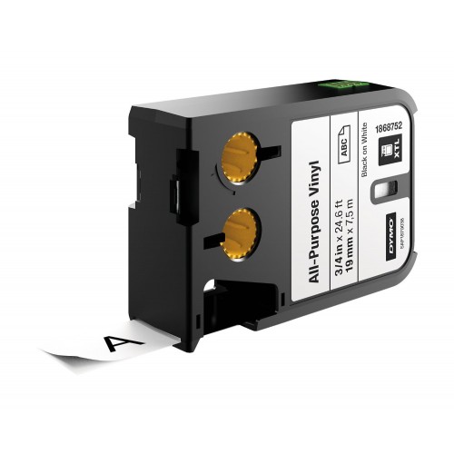 Dymo XTL Vinila lente 1868752 19mm x 7m, melns uz balta