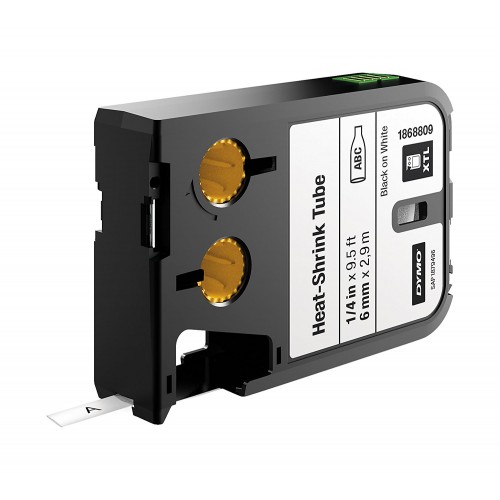 DYMO XTL Dymo XTL Termosraukuma caurule 1868809 6 mm x 2,7 m, melns uz balta