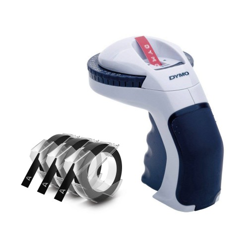 Dymo S0717930 Omega Mehāniskais (reljefa) Etiķešu printeris + 3D Strips S0847730 melns 3 gab.