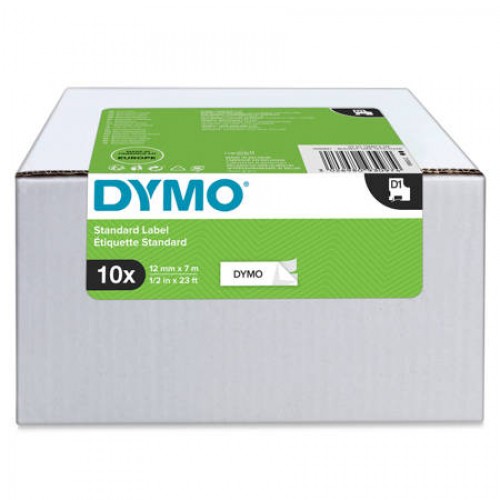 Dymo Lente D1 45013 12mm x 7m / melns uz baltas – 10 gab.