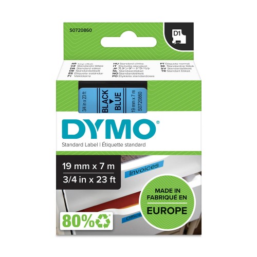 Dymo Lente D1 45806 19mm x 7m /  melns uz zilas – S0720860