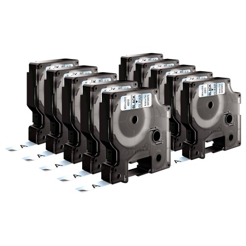 10 gab. x Dymo Lente D1 40910 9mm x 7m  melns uz caurspīdīgas – S0720670
