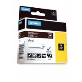 Dymo Rhino Vinila Lente 1805412 12mm x 5.5m balts uz brūnas Dymo Rhino Vinila Lente 1805412 12mm x 5.5m balts uz brūnas